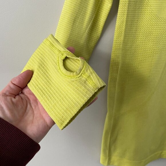 Lululemon Swiftly Tech Long Sleeve Shirt Activewear Crew Grape Leaf Yellow 4 - Picture 6 of 7